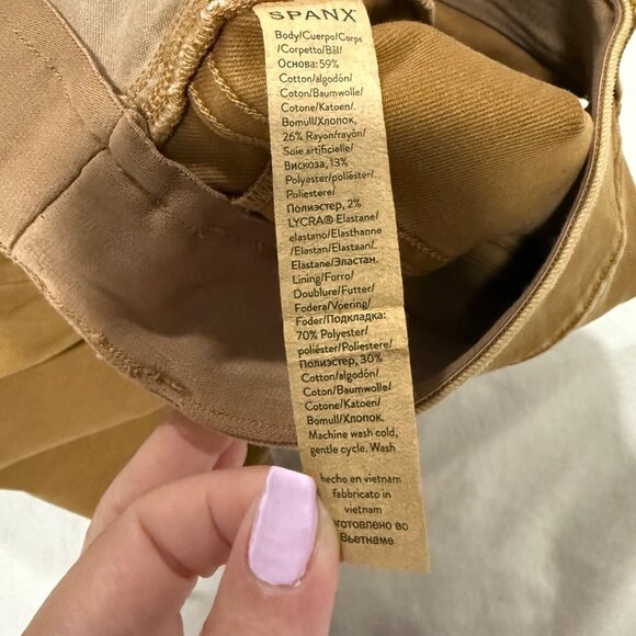 SPANX Stretch Twill Straight Leg Pants Size Large Brown‎ - Picture 6 of 9